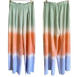 Love Culture 100% RAYON Wide Leg Pants Pull-On Loose Flowy Soft Pastels …